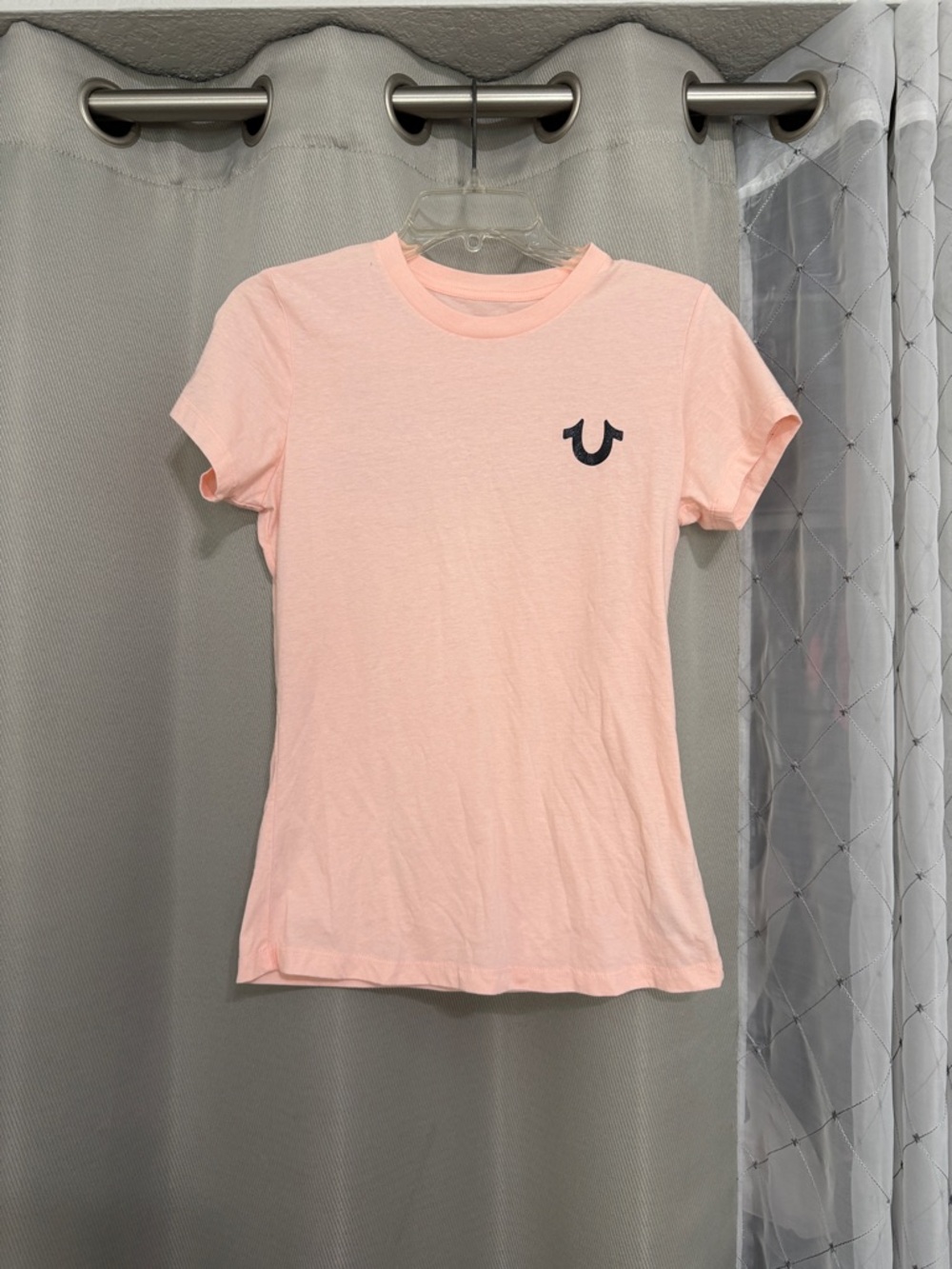 True Religion Pale Pink Short Sleeve Logo Tee